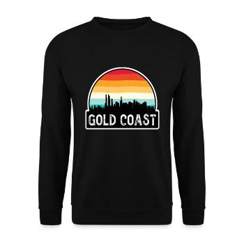 Gold Coast Australien Flagge Skyline Reise-Souvenir - Unisex Pullover - Schwarz - Vorne - Alina (178cm) & Michal (187cm)