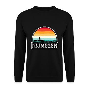 Nijmegen Niederlande Flagge Skyline Reisesouvenir - Unisex Pullover - Schwarz - Vorne - Alina (178cm) & Michal (187cm)