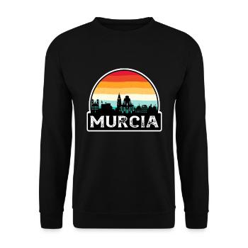 Murcia Spanien Flagge Skyline Reisesouvenir - Unisex Pullover - Schwarz - Vorne - Alina (178cm) & Michal (187cm)