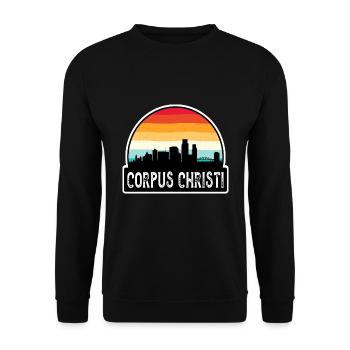 Corpus Christi Texas USA Flagge Skyline Reise Souve - Unisex Pullover - Schwarz - Vorne - Alina (178cm) & Michal (187cm)
