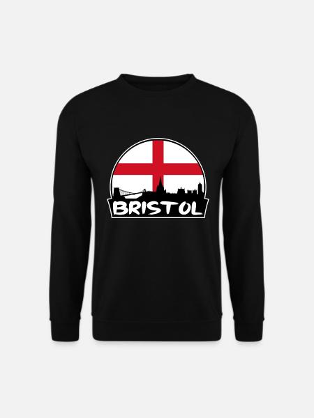 Bristol England Flagge Skyline Silhouette Reisen - Unisex Pullover - Schwarz