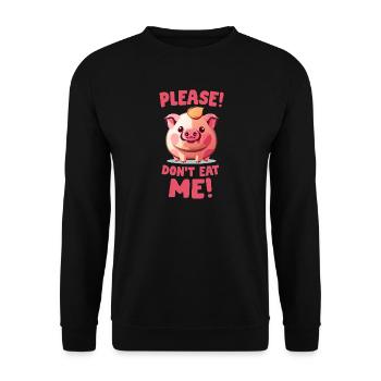 Please don't eat me - Unisex Pullover - Schwarz - Vorne - Alina (178cm) & Michal (187cm)
