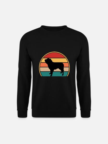 Niederländisch Smoushond Hund Liebe Silhouette Vintage Sonnenuntergang - Unisex Pullover - Schwarz