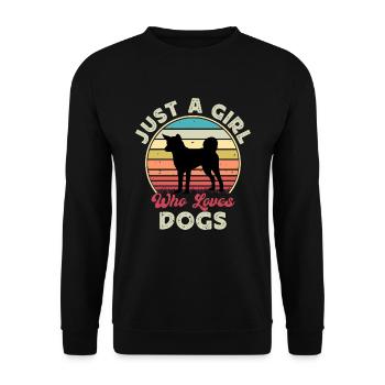 Indischer Paria Hund Liebhaber Silhouette Vintage Sonnenuntergang - Unisex Pullover - Schwarz - Vorne - Alina (178cm) & Michal (187cm)
