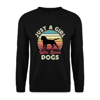 Beagle Hundeliebhaber Silhouette Vintage Sonnenuntergang - Unisex Pullover - Schwarz - Vorne - Alina (178cm) & Michal (187cm)