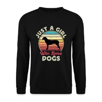 Anatolischer Schäferhund Silhouette Retro Sonnenuntergang - Unisex Pullover - Schwarz - Vorne - Alina (178cm) & Michal (187cm)
