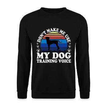 Hannover Hound Hundeliebhaber Silhouette Vintage Sonnenuntergang - Unisex Pullover - Schwarz - Vorne - Alina (178cm) & Michal (187cm)