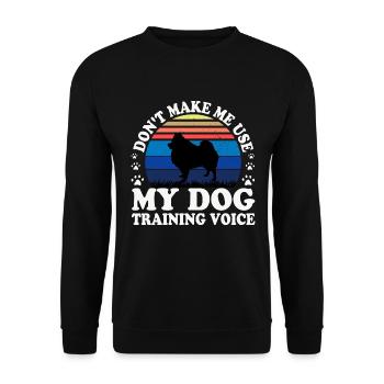 Deutscher Spitz Hundeliebhaber Silhouette Vintage Sonnenuntergang - Unisex Pullover - Schwarz - Vorne - Alina (178cm) & Michal (187cm)