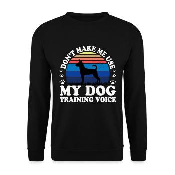 Decker Rat Terrier Hund Silhouette Retro Sonnenuntergang - Unisex Pullover - Schwarz - Vorne - Alina (178cm) & Michal (187cm)
