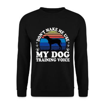 Braque du Bourbonnais Hund Silhouette Retro Sonnenuntergang - Unisex Pullover - Schwarz - Vorne - Alina (178cm) & Michal (187cm)