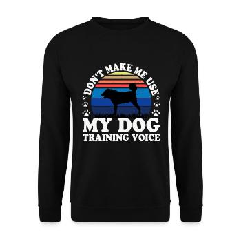 Armenischer Gampr Hund Liebhaber Silhouette Vintage Sonnenuntergang - Unisex Pullover - Schwarz - Vorne - Alina (178cm) & Michal (187cm)