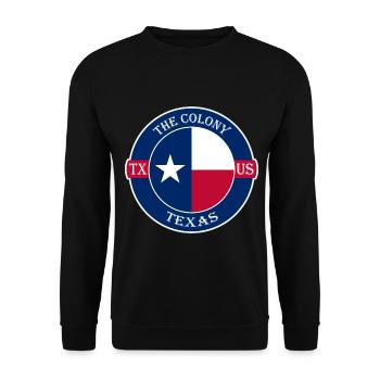 Die Kolonie Texas Flagge USA Reise Souvenir Abzeichen - Unisex Pullover - Schwarz - Vorne - Alina (178cm) & Michal (187cm)