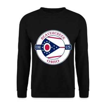 Beavercreek Ohio Flagge USA Reise Souvenir Abzeichen - Unisex Pullover - Schwarz - Vorne - Alina (178cm) & Michal (187cm)