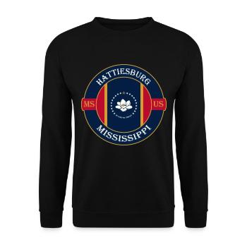 Hattiesburg Mississippi Flagge USA Souvenir Abzeichen - Unisex Pullover - Schwarz - Vorne - Alina (178cm) & Michal (187cm)
