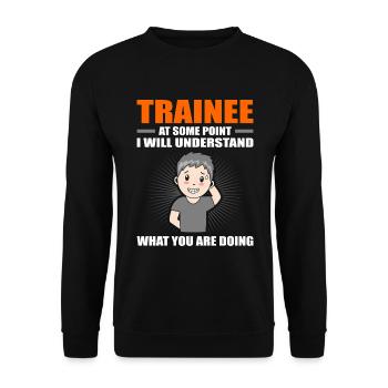 Trainee Gift - Unisex Pullover - Schwarz - Vorne - Alina (178cm) & Michal (187cm)