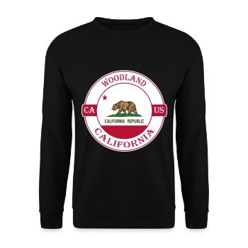 Woodland California Flagge USA Reise Souvenir Abzeichen - Unisex Pullover - Schwarz - Vorne - Alina (178cm) & Michal (187cm)