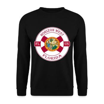 Horizon West Florida Flagge USA Souvenir Abzeichen - Unisex Pullover - Schwarz - Vorne - Alina (178cm) & Michal (187cm)