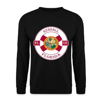 Kendall Florida Flagge USA Reise Souvenir Abzeichen - Unisex Pullover - Schwarz - Vorne - Alina (178cm) & Michal (187cm)