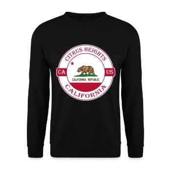 Citrus Heights California Flagge USA Reise Souvenir - Unisex Pullover - Schwarz - Vorne - Alina (178cm) & Michal (187cm)