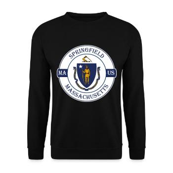 Springfield Massachusetts Flagge USA Reisesouvenir - Unisex Pullover - Schwarz - Vorne - Alina (178cm) & Michal (187cm)
