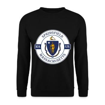 Springfield Massachusetts Flagge USA Reisesouvenir - Unisex Pullover - Schwarz - Vorne - Alina (178cm) & Michal (187cm)