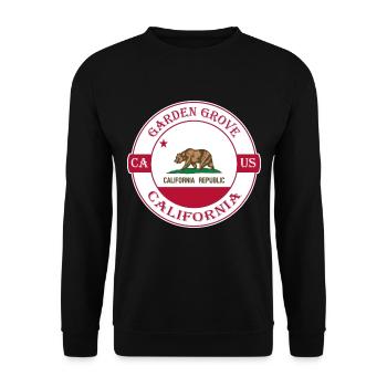 Garden Grove California Flagge USA Souvenir Abzeichen - Unisex Pullover - Schwarz - Vorne - Alina (178cm) & Michal (187cm)