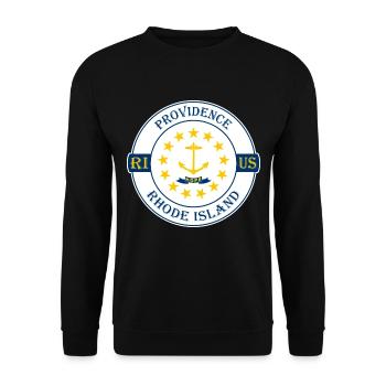 Providence Rhode Island Flagge USA Souvenir Abzeichen - Unisex Pullover - Schwarz - Vorne - Alina (178cm) & Michal (187cm)