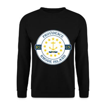 Providence Rhode Island Flagge USA Souvenir Abzeichen - Unisex Pullover - Schwarz - Vorne - Alina (178cm) & Michal (187cm)