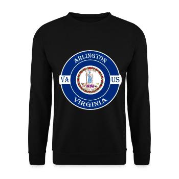 Arlington Virginia Flagge USA Reise Souvenir Abzeichen - Unisex Pullover - Schwarz - Vorne - Alina (178cm) & Michal (187cm)