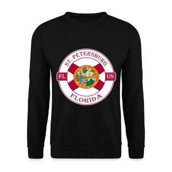 St. Petersburg Florida Flagge USA Souvenir Abzeichen - Unisex Pullover - Schwarz - Vorne - Alina (178cm) & Michal (187cm)