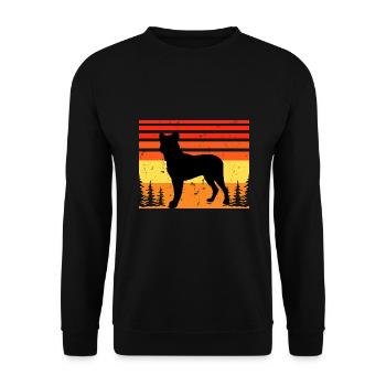 Cao Fila De Seo Miguel Hund Silhouette Retro Sonnenuntergang - Unisex Pullover - Schwarz - Vorne - Alina (178cm) & Michal (187cm)
