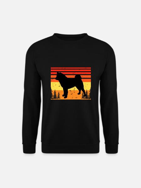 American Akita Hundeliebhaber Silhouette Vintage Sonnenuntergang - Unisex Pullover - Schwarz