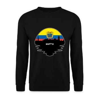 Quito Equador Flagge Skyline Silhouette Reisen - Unisex Pullover - Schwarz - Vorne - Alina (178cm) & Michal (187cm)