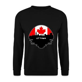 Ottawa Kanada Flagge Skyline Silhouette Reisen - Unisex Pullover - Schwarz - Vorne - Alina (178cm) & Michal (187cm)