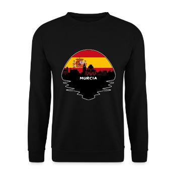 Murcia Spanien Flagge Skyline Silhouette Reisen - Unisex Pullover - Schwarz - Vorne - Alina (178cm) & Michal (187cm)