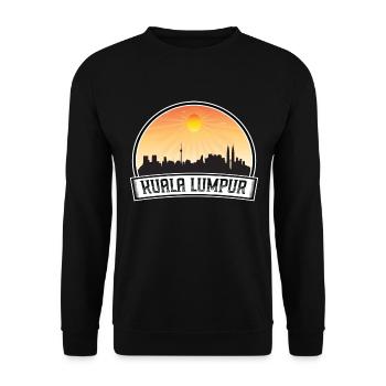 Kuala Lumpur Malaysia Skyline Vintage Sunset Trave - Unisex Pullover - Schwarz - Vorne - Alina (178cm) & Michal (187cm)