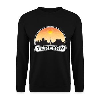 Eriwan Armenien Skyline Vintage Sonnenuntergang Reise Souv - Unisex Pullover - Schwarz - Vorne - Alina (178cm) & Michal (187cm)