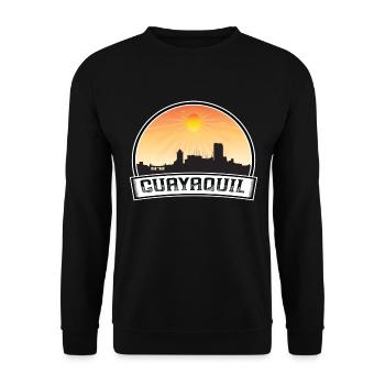 Guayaquil Equador Skyline Vintage Sunset Travel So - Unisex Pullover - Schwarz - Vorne - Alina (178cm) & Michal (187cm)