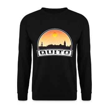 Quito Equador Skyline Vintage Sunset Travel Souven - Unisex Pullover - Schwarz - Vorne - Alina (178cm) & Michal (187cm)