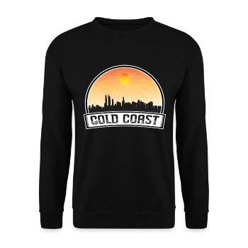Gold Coast Australien Skyline Vintage Sonnenuntergang Reisen - Unisex Pullover - Schwarz - Vorne - Alina (178cm) & Michal (187cm)