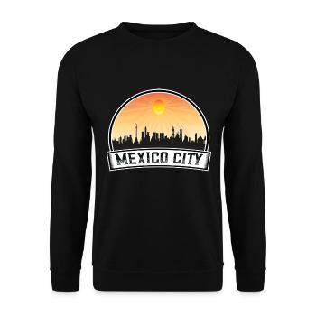 Mexiko-Stadt Mexiko Skyline Vintage Sunset Travel S - Unisex Pullover - Schwarz - Vorne - Alina (178cm) & Michal (187cm)