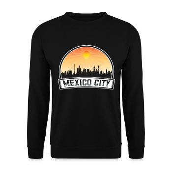 Mexiko-Stadt Mexiko Skyline Vintage Sunset Travel S - Unisex Pullover - Schwarz - Vorne - Alina (178cm) & Michal (187cm)