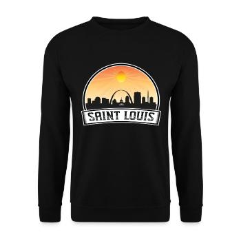 Saint Louis Missouri Usa Skyline Vintage Sunset Tr - Unisex Pullover - Schwarz - Vorne - Alina (178cm) & Michal (187cm)