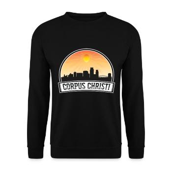 Corpus Christi Texas Usa Skyline Vintage Sunset Tr - Unisex Pullover - Schwarz - Vorne - Alina (178cm) & Michal (187cm)