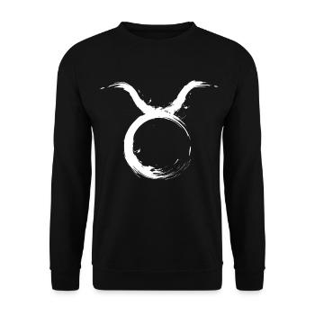 Sternzeichen Stier Taurus Design Symbol Weiß - Unisex Pullover - Schwarz - Vorne - Alina (178cm) & Michal (187cm)