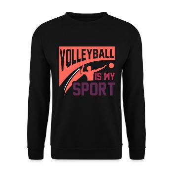 Volleyballerin Geschenk - Unisex Pullover - Schwarz - Vorne - Alina (178cm) & Michal (187cm)