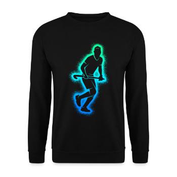 Feldhockey Hockey Herren Jungen Hockeyspieler - Unisex Pullover - Schwarz - Vorne - Alina (178cm) & Michal (187cm)
