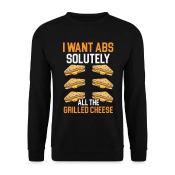 Ich will unbedingt den ganzen gegrillten Käse Käse - Unisex Pullover - Schwarz - Vorne - Alina (178cm) & Michal (187cm)