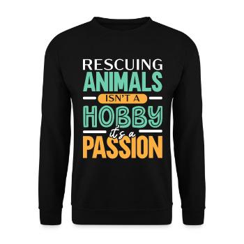 Tiere zu retten ist kein Hobby, sondern eine Passi - Unisex Pullover - Schwarz - Vorne - Alina (178cm) & Michal (187cm)