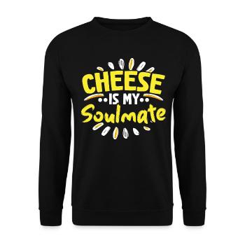 Käse ist mein Seelenverwandter Cheesy Cheese Lover - Unisex Pullover - Schwarz - Vorne - Alina (178cm) & Michal (187cm)
